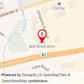 J&M Restoration on Simpson Avenue, Clarington Ontario - location map