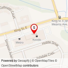 Mito Sushi on King Street East, Clarington Ontario - location map