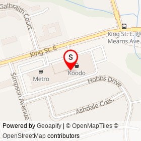 Rush St. on King Street East, Clarington Ontario - location map