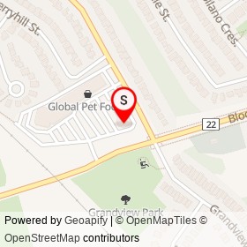 Fabricland on Grandview Street South, Oshawa Ontario - location map