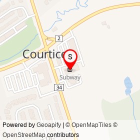 Subway on Courtice Road, Courtice Ontario - location map