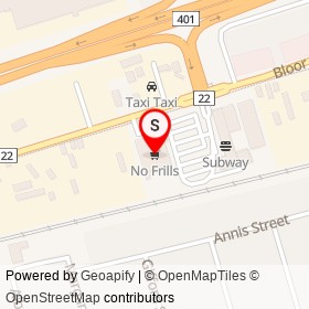No Frills on Bloor Street East, Oshawa Ontario - location map