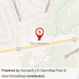 Tim Hortons on Regional Highway 2, Clarington Ontario - location map