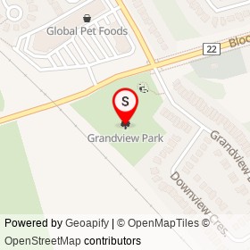 Grandview Park on , Oshawa Ontario - location map