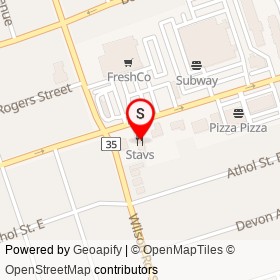 Stavs on King Street East, Oshawa Ontario - location map