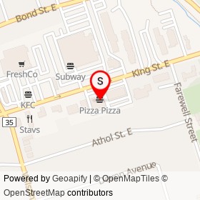 Pizza Pizza on King Street East, Oshawa Ontario - location map
