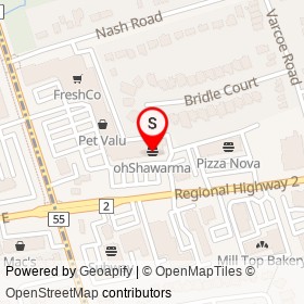 ohShawarma on Regional Highway 2, Clarington Ontario - location map