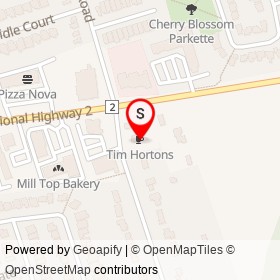 Tim Hortons on Darlington Boulevard, Clarington Ontario - location map