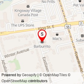 Barburrito on King Street East, Oshawa Ontario - location map