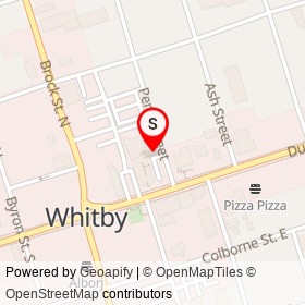 The Gryphon Pub on Perry Street, Whitby Ontario - location map
