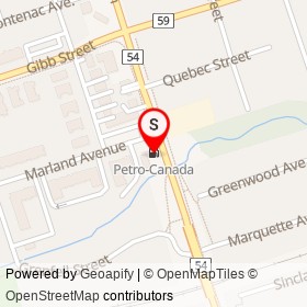 Petro-Canada on Park Road South, Oshawa Ontario - location map