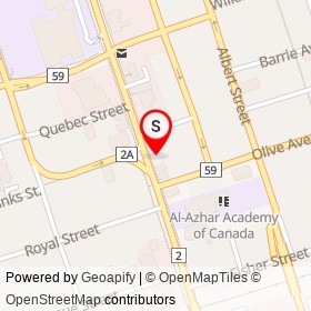 Bill's Place Family Restaurant on Simcoe Street South, Oshawa Ontario - location map