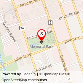 Memorial Park on , Oshawa Ontario - location map