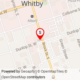 Brock Street Brewery on Dunlop Street West, Whitby Ontario - location map