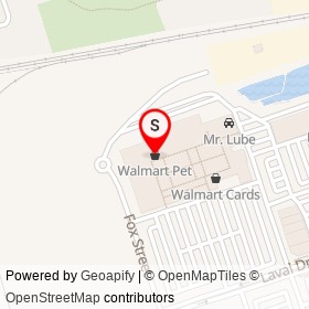 Walmart Pet on Fox Street, Oshawa Ontario - location map