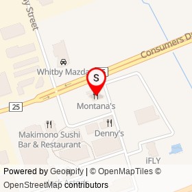 Montana's on Consumers Drive, Whitby Ontario - location map