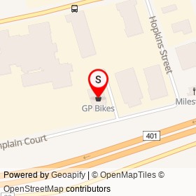 GP Bikes on Champlain Court, Whitby Ontario - location map