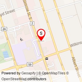 Dairy Queen on Simcoe Street South, Oshawa Ontario - location map