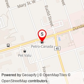 Petro-Canada on Dundas Street West, Whitby Ontario - location map
