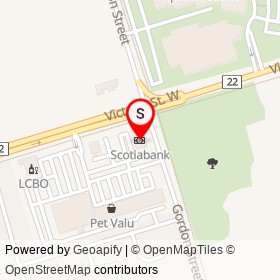 Scotiabank on Victoria Street West, Whitby Ontario - location map
