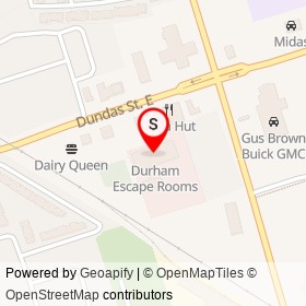 Drinks & Dragons on Dundas Street East, Whitby Ontario - location map