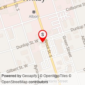 Scotiabank on Dunlop Street West, Whitby Ontario - location map