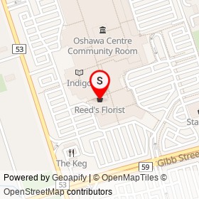 Reed's Florist on King Street West, Oshawa Ontario - location map