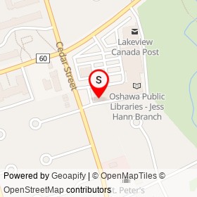 LCBO on Cedar Street, Oshawa Ontario - location map