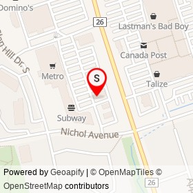 Pizza Pizza on Thickson Road, Whitby Ontario - location map