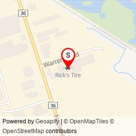 Rick's Tire on Warren Road, Whitby Ontario - location map