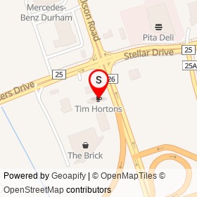 Tim Hortons on Thickson Road, Whitby Ontario - location map