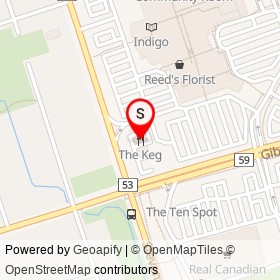 The Keg on Stevenson Road South, Oshawa Ontario - location map