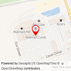 Walmart Vision Centre on Laval Drive, Oshawa Ontario - location map