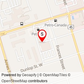 Headstock Music on Dundas Street West, Whitby Ontario - location map