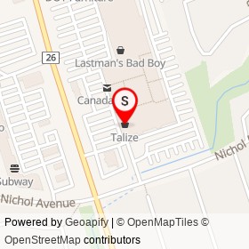 Talize on Nichol Avenue, Whitby Ontario - location map