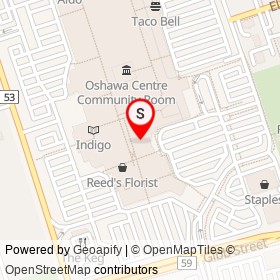 Coco Shoes on King Street West, Oshawa Ontario - location map