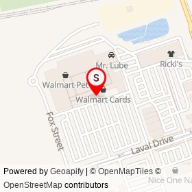 Walmart Travel on Fox Street, Oshawa Ontario - location map
