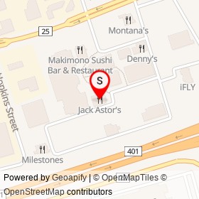 Jack Astor's on Highway 401, Whitby Ontario - location map