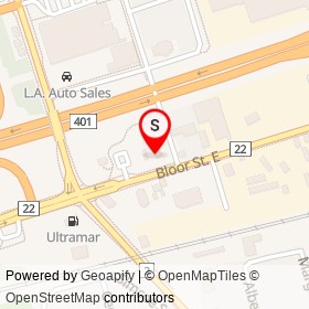 Oshawa Gas Bar on Bloor Street East, Oshawa Ontario - location map