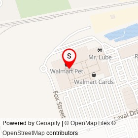 Walmart Pharmacy on Fox Street, Oshawa Ontario - location map