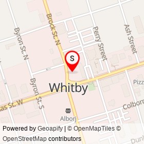 Wimpy's Diner on Brock Street North, Whitby Ontario - location map