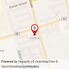 Circle K on Wentworth Street West, Oshawa Ontario - location map