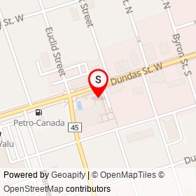 Presse Cafe on King Street, Whitby Ontario - location map