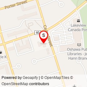 Pizza House on Cedar Street, Oshawa Ontario - location map