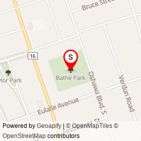 Bathe Park on , Oshawa Ontario - location map