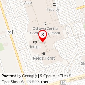 Transat Travel on King Street West, Oshawa Ontario - location map