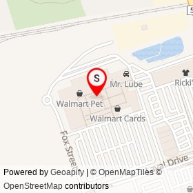 Walmart Shoes on Fox Street, Oshawa Ontario - location map