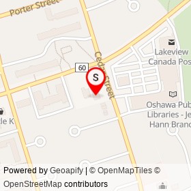 Lakeview Burger & Diner on Cedar Street, Oshawa Ontario - location map