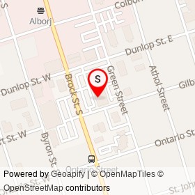 PJ's Restaurant on Brock Street South, Whitby Ontario - location map