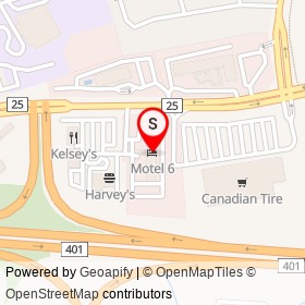 Motel 6 on Consumers Drive, Whitby Ontario - location map